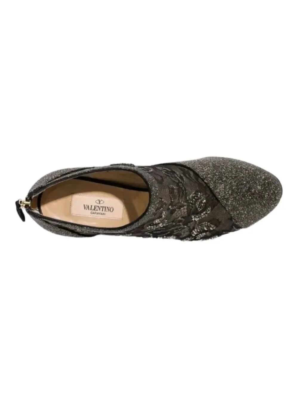 Valentino Garavani Women's Black Lace Heeled Crystal Shoes Size 10 US 40 EU